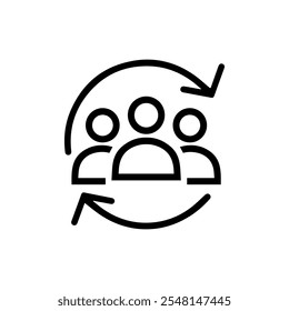 Customer icon. Customer Retention, Returning Clients Vector Glyph Icon, Solid Style. Return sign. Managed care. Customer relationship. Practice management