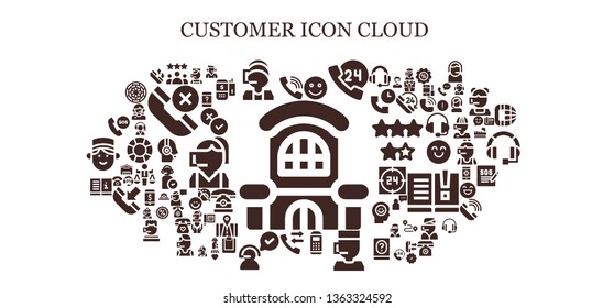 customer icon set. 93 filled customer icons.  Collection Of - Mall, Call, Rating, Call center, Happy, 24h, Payment terminal, Customer service, Manual, Telephone, Phone call, Rate