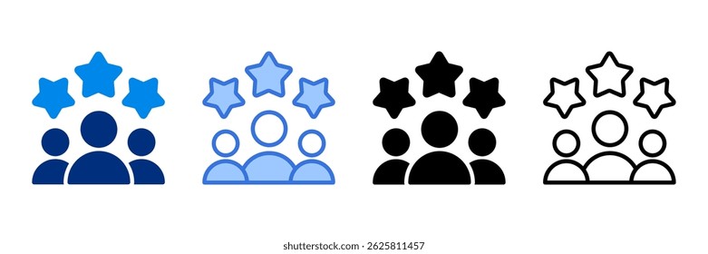 Icone do cliente Definir vários estilos de ilustração de vetor