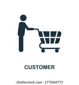 Icono de cliente. Elemento sencillo de la colección de administración de negocios. Icono de cliente creativo para diseño web, plantillas, infografías y más