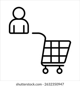 Ícone Cliente. Ilustração de Contorno de Vetor Simples