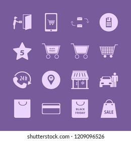 customer icon. customer vector icons set store location, shop, credit card and shopping cart