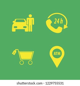customer icon. customer vector icons set man with car, call center, atm location and sale shopping cart