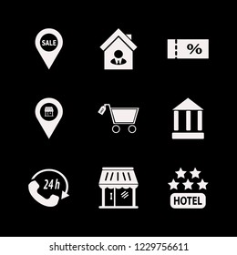customer icon. customer vector icons set store location, house seller, sale shopping cart and sale location