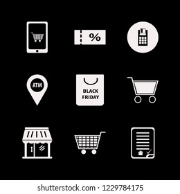 customer icon. customer vector icons set shopping bag, house buying contract, mobile shopping and atm location