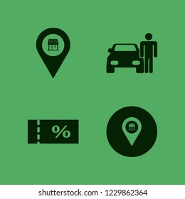 customer icon. customer vector icons set sale ticket, store location and man with car