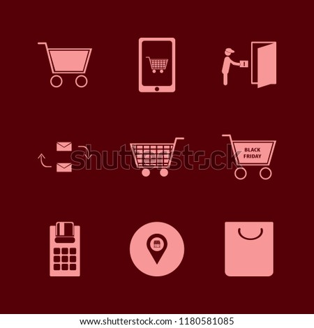 customer icon. customer vector icons set mobile shopping, courier gives parcel, store location and response letter