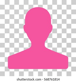Customer icon. Vector illustration style is flat iconic symbol, pink color, transparent background. Designed for web and software interfaces.