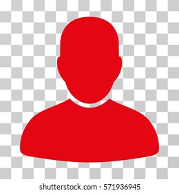 Customer icon. Vector illustration style is flat iconic symbol, red color, transparent background. Designed for web and software interfaces.