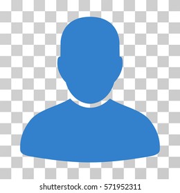 Customer icon. Vector illustration style is flat iconic symbol, cobalt color, transparent background. Designed for web and software interfaces.
