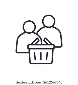 customer icon. vector.Editable stroke.linear style sign for use web design,logo.Symbol illustration.