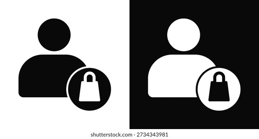 Estilo de fondo blanco y negro del icono del Cliente