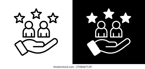 Customer Icon whiteblack Vector Illustration