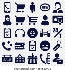 Customer icons set. set of 25 customer filled icons such as man with laptop, call, angry emot, cargo tag, customer support, headset, connected phone, clipboard, support