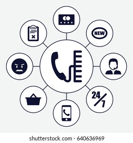 Customer icons set. set of 9 customer filled icons such as credit card, angry emot, clipboard, support, phone, shopping bag, phone call, new