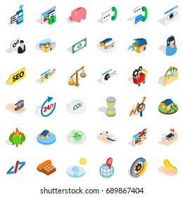 Customer icons set. Isometric style of 36 customer vector icons for web isolated on white background