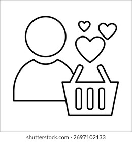 Iconos del Cliente. Vector de línea simple