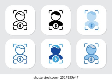 Ícones do cliente com vários estilos de design