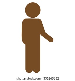 Customer Idler vector icon. Style is flat symbol, brown color, rounded angles, white background.