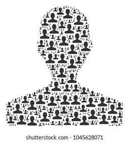 Customer illustration created in the shape of customer icons. Vector iconized collage made from simple icons.