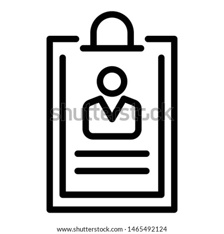 Customer info icon. Outline customer info vector icon for web design isolated on white background