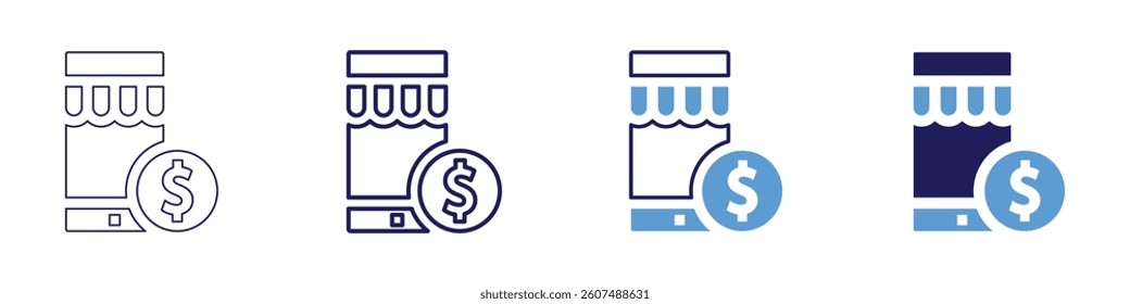 Customer inquiry icon in 4 different styles. Thin Line, Line, Bold Line, Duotone. Duotone style. Editable stroke.