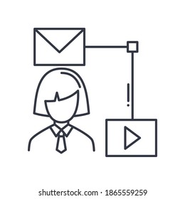 Icono de concepto del cliente, ilustración lineal aislada, vector de línea delgada, signo de diseño web, símbolo de concepto de contorno con trazo editable sobre fondo blanco.