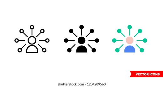 Customer insight icon of 3 types: color, black and white, outline. Isolated vector sign symbol.