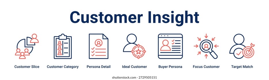 Customer Insight web banner icon vector illustration concept for busines.