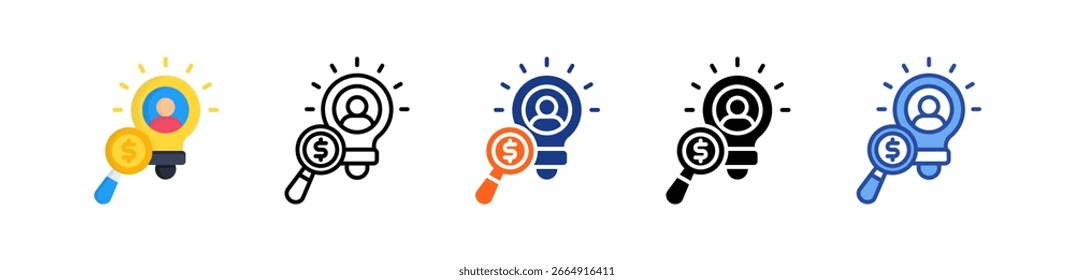 Ilustração de vários estilos de ícone do Customer Insights