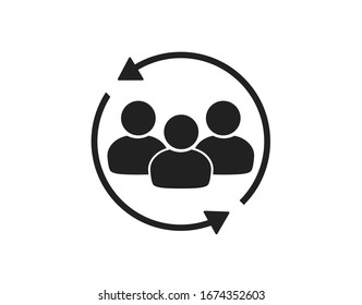 Customer interaction icon.  Costumer retention icon.  Network icon. 