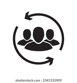 Customer interaction icon. Costumer retention icon. Network icon.
