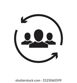 Icono de interacción del Cliente. Icono de retención de clientes. Icono de red.