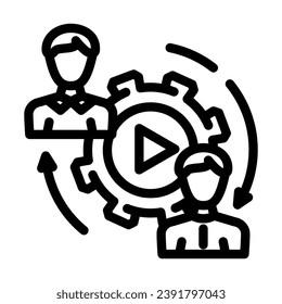 customer interaction social media line icon vector. customer interaction social media sign. isolated contour symbol black illustration