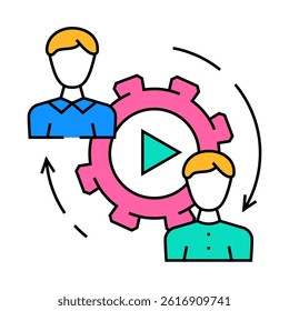 customer interaction social media line icon vector. customer interaction social media sign. isolated symbol illustration