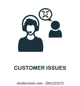 Customer Issues icon. Monochrome sign from customer relationship collection. Creative Customer Issues icon illustration for web design, infographics and more