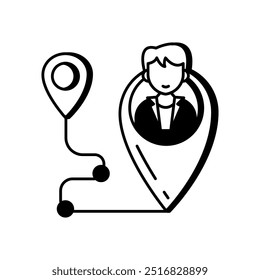 Customer Journey Glyph Icon, Vector illustration