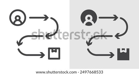 Customer journey icon Black line art vector logo set