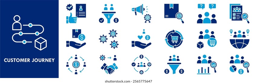 Customer Journey icon collection set. Containing design marketing, journey, customer, concept, business