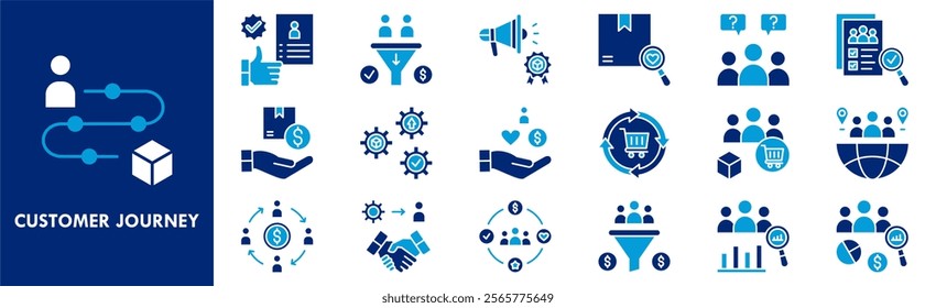 Customer Journey icon collection set. Containing design marketing, journey, customer, concept, business