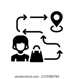 Customer Journey Icon Glyph Vector Illustration