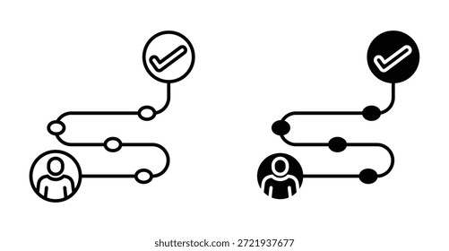 Icono de Cliente Journey. Línea con trazo editable y plano para el Web