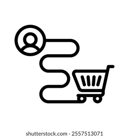 customer journey icon line vector illustration on white background.