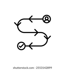 Customer Journey icon linear logo isolated