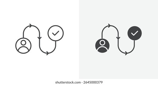 Icono de Cliente Viaje Signo de Vector de contorno
