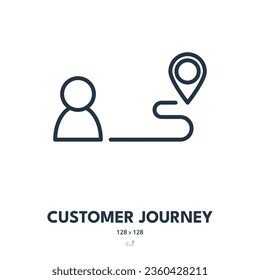 Customer Journey Icon. Purchase, Buyer, Consumer. Editable Stroke. Simple Vector Icon