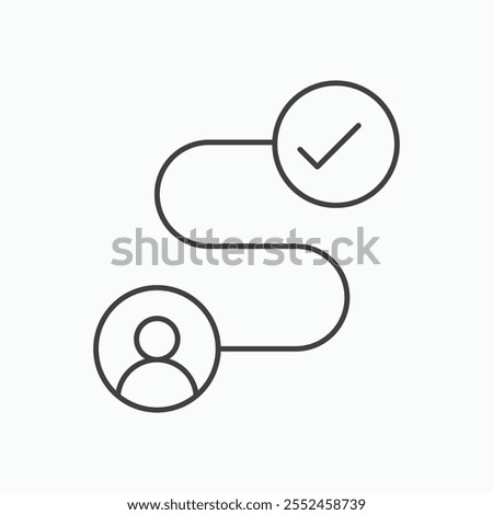 Customer Journey icon set in blackthin line style.