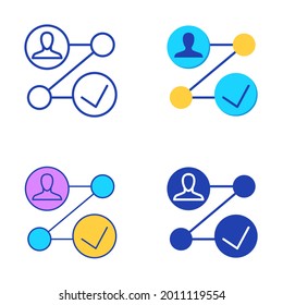 Customer journey icon set in flat and line style. Vector illustration.