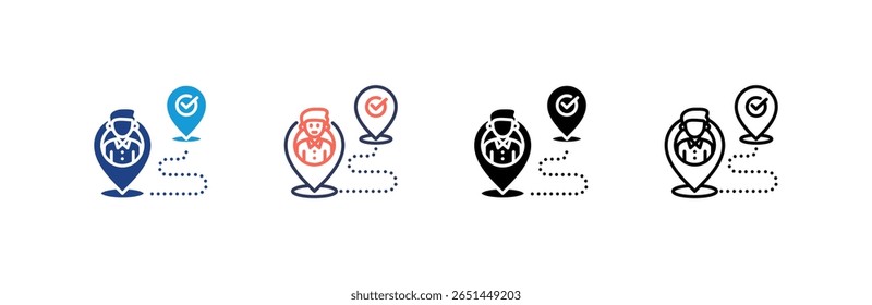 Conjunto de iconos de viaje de Cliente colección de estilos múltiples