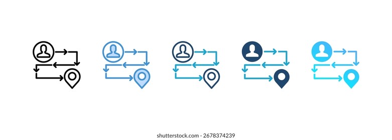 Customer Journey icon set multiple style collection
